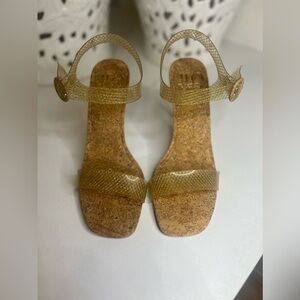 JLO CORK HEEL/ VINYL STRAP size  7.5